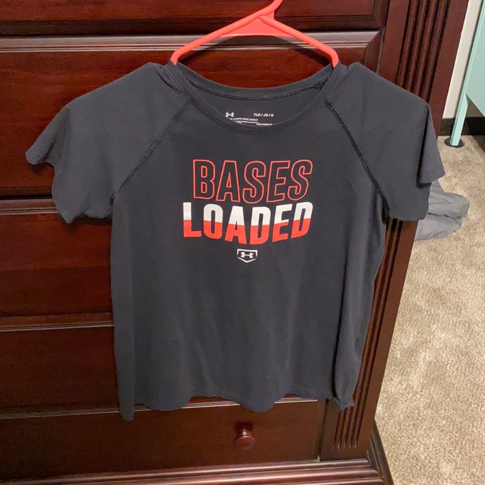 Under Armor Black Printed Dryfit Tee